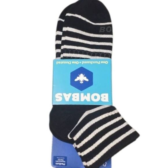Bombas Striped Performance Quarter Socks - Picture 1 of 5